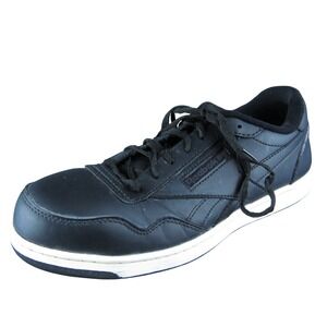 Reebok Steel Toe Men Sneaker Shoes Size 10 Wide Black Leather Lace Up